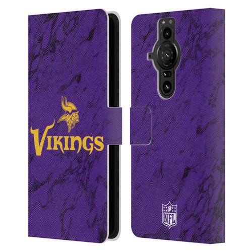 NFL Minnesota Vikings Graphics Coloured Marble Leather Book Wallet Case Cover For Sony Xperia Pro-I