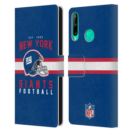 NFL New York Giants Graphics Helmet Typography Leather Book Wallet Case Cover For Huawei P40 lite E