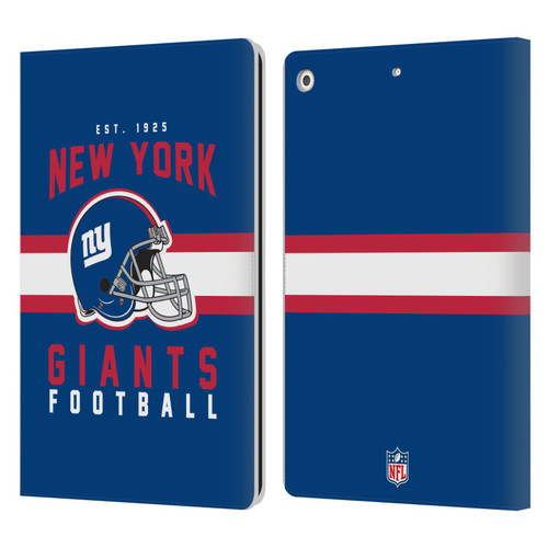 NFL New York Giants Graphics Helmet Typography Leather Book Wallet Case Cover For Apple iPad 10.2 2019/2020/2021