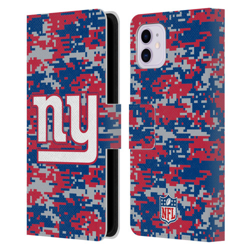 NFL New York Giants Graphics Digital Camouflage Leather Book Wallet Case Cover For Apple iPhone 11