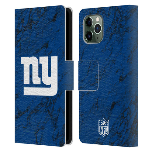 NFL New York Giants Graphics Coloured Marble Leather Book Wallet Case Cover For Apple iPhone 11 Pro