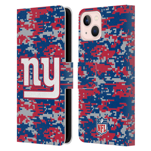 NFL New York Giants Graphics Digital Camouflage Leather Book Wallet Case Cover For Apple iPhone 13