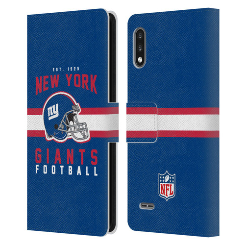 NFL New York Giants Graphics Helmet Typography Leather Book Wallet Case Cover For LG K22