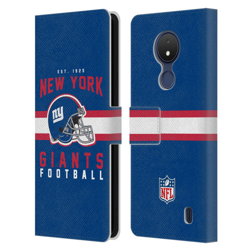 NFL New York Giants Graphics Helmet Typography Leather Book Wallet Case Cover For Nokia C21