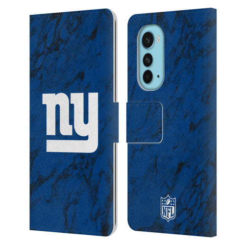 NFL New York Giants Graphics Coloured Marble Leather Book Wallet Case Cover For Motorola Edge (2022)