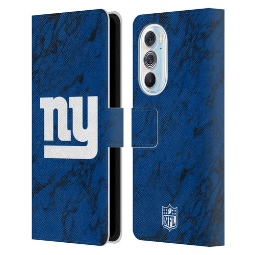 NFL New York Giants Graphics Coloured Marble Leather Book Wallet Case Cover For Motorola Edge X30