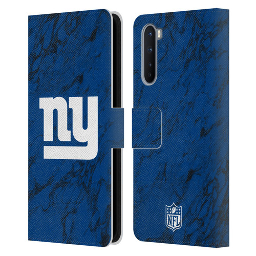 NFL New York Giants Graphics Coloured Marble Leather Book Wallet Case Cover For OnePlus Nord 5G