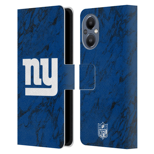 NFL New York Giants Graphics Coloured Marble Leather Book Wallet Case Cover For OnePlus Nord N20 5G