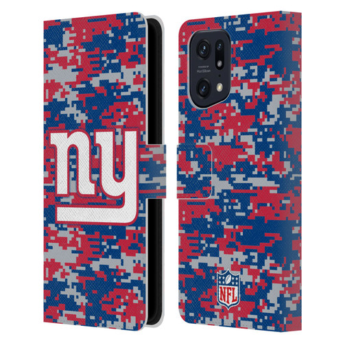 NFL New York Giants Graphics Digital Camouflage Leather Book Wallet Case Cover For OPPO Find X5
