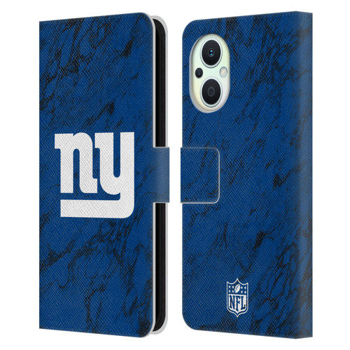 NFL New York Giants Graphics Coloured Marble Leather Book Wallet Case Cover For OPPO Reno8 Lite