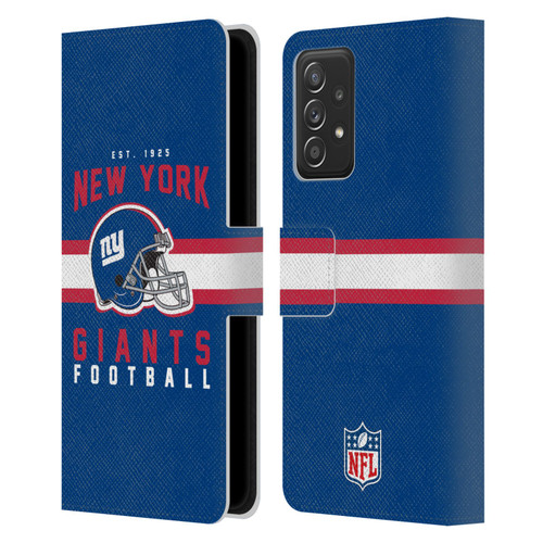 NFL New York Giants Graphics Helmet Typography Leather Book Wallet Case Cover For Samsung Galaxy A53 5G (2022)