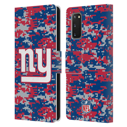 NFL New York Giants Graphics Digital Camouflage Leather Book Wallet Case Cover For Samsung Galaxy S20 / S20 5G