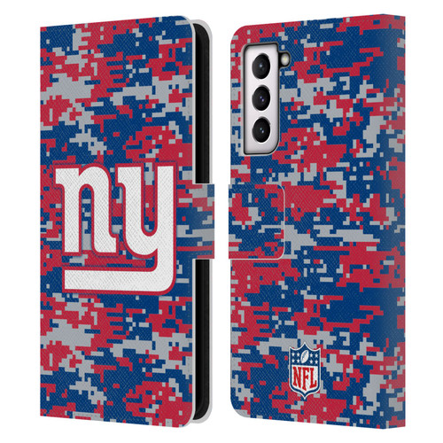 NFL New York Giants Graphics Digital Camouflage Leather Book Wallet Case Cover For Samsung Galaxy S21 5G