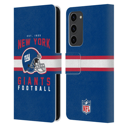 NFL New York Giants Graphics Helmet Typography Leather Book Wallet Case Cover For Samsung Galaxy S23+ 5G