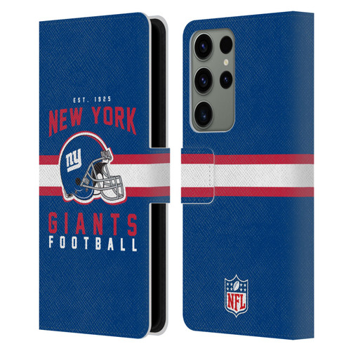 NFL New York Giants Graphics Helmet Typography Leather Book Wallet Case Cover For Samsung Galaxy S23 Ultra 5G