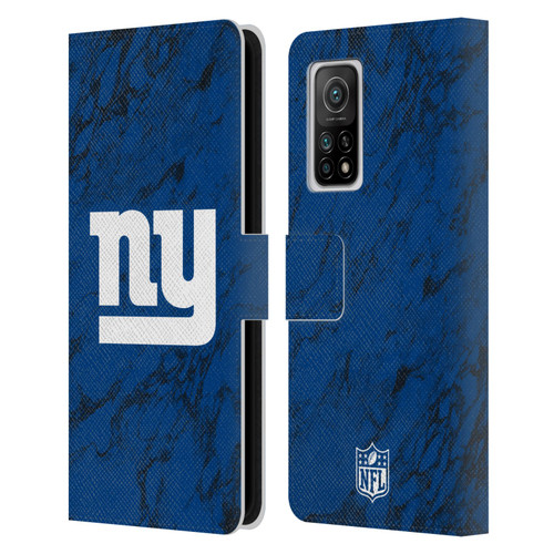 NFL New York Giants Graphics Coloured Marble Leather Book Wallet Case Cover For Xiaomi Mi 10T 5G