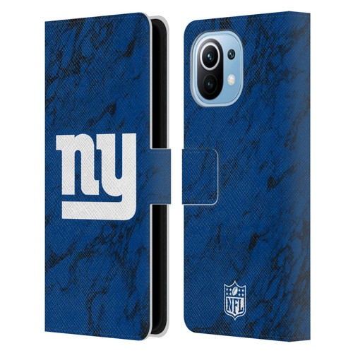 NFL New York Giants Graphics Coloured Marble Leather Book Wallet Case Cover For Xiaomi Mi 11