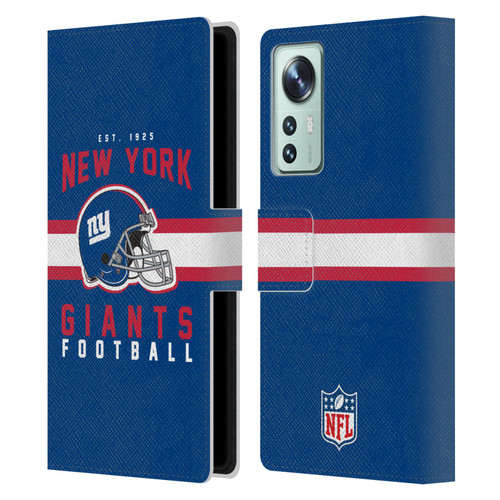 NFL New York Giants Graphics Helmet Typography Leather Book Wallet Case Cover For Xiaomi 12