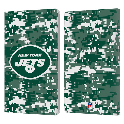NFL New York Jets Graphics Digital Camouflage Leather Book Wallet Case Cover For Apple iPad 10.2 2019/2020/2021