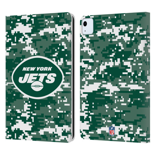 NFL New York Jets Graphics Digital Camouflage Leather Book Wallet Case Cover For Apple iPad Air 2020 / 2022