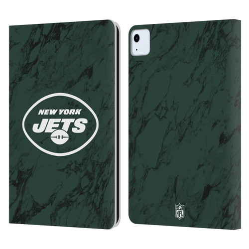 NFL New York Jets Graphics Coloured Marble Leather Book Wallet Case Cover For Apple iPad Air 11 2020/2022/2024