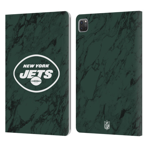 NFL New York Jets Graphics Coloured Marble Leather Book Wallet Case Cover For Apple iPad Pro 11 2020 / 2021 / 2022