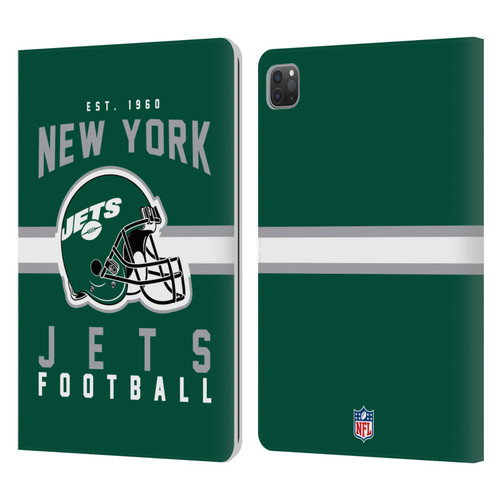 NFL New York Jets Graphics Helmet Typography Leather Book Wallet Case Cover For Apple iPad Pro 11 2020 / 2021 / 2022