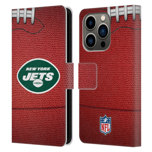NFL New York Jets Graphics Football Leather Book Wallet Case Cover For Apple iPhone 14 Pro