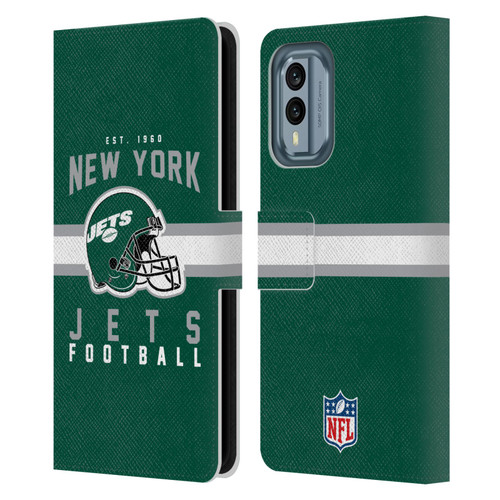 NFL New York Jets Graphics Helmet Typography Leather Book Wallet Case Cover For Nokia X30