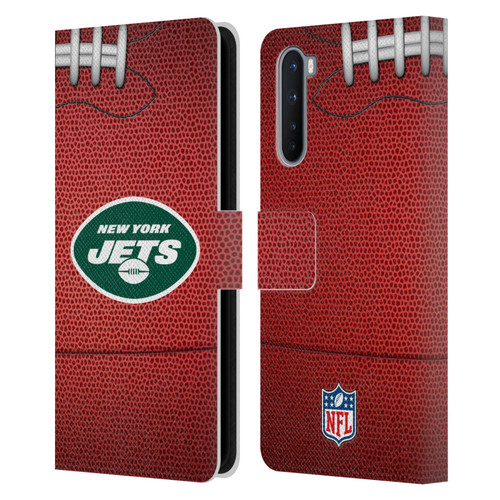 NFL New York Jets Graphics Football Leather Book Wallet Case Cover For OnePlus Nord 5G