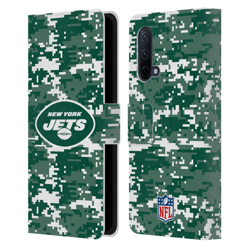 NFL New York Jets Graphics Digital Camouflage Leather Book Wallet Case Cover For OnePlus Nord CE 5G