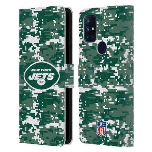 NFL New York Jets Graphics Digital Camouflage Leather Book Wallet Case Cover For OnePlus Nord N10 5G