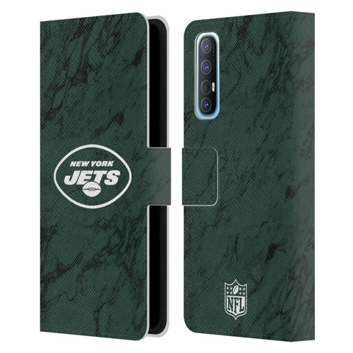NFL New York Jets Graphics Coloured Marble Leather Book Wallet Case Cover For OPPO Find X2 Neo 5G