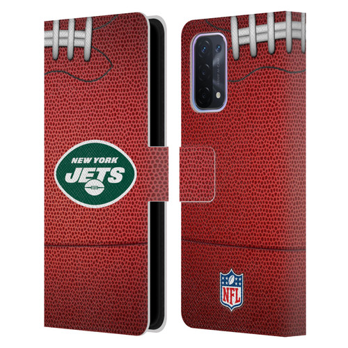 NFL New York Jets Graphics Football Leather Book Wallet Case Cover For OPPO A54 5G