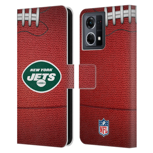 NFL New York Jets Graphics Football Leather Book Wallet Case Cover For OPPO Reno8 4G