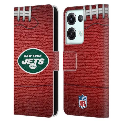 NFL New York Jets Graphics Football Leather Book Wallet Case Cover For OPPO Reno8 Pro