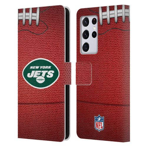 NFL New York Jets Graphics Football Leather Book Wallet Case Cover For Samsung Galaxy S21 Ultra 5G