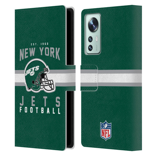 NFL New York Jets Graphics Helmet Typography Leather Book Wallet Case Cover For Xiaomi 12