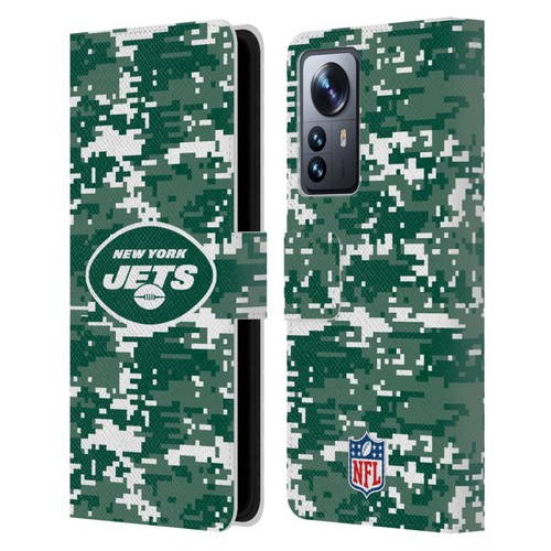NFL New York Jets Graphics Digital Camouflage Leather Book Wallet Case Cover For Xiaomi 12 Pro