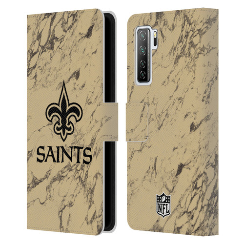 NFL New Orleans Saints Graphics Coloured Marble Leather Book Wallet Case Cover For Huawei Nova 7 SE/P40 Lite 5G