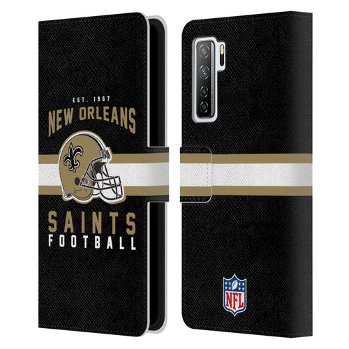 NFL New Orleans Saints Graphics Helmet Typography Leather Book Wallet Case Cover For Huawei Nova 7 SE/P40 Lite 5G