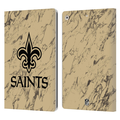 NFL New Orleans Saints Graphics Coloured Marble Leather Book Wallet Case Cover For Apple iPad 10.2 2019/2020/2021