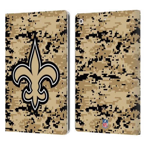NFL New Orleans Saints Graphics Digital Camouflage Leather Book Wallet Case Cover For Apple iPad 10.2 2019/2020/2021