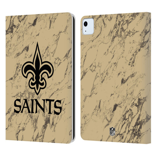 NFL New Orleans Saints Graphics Coloured Marble Leather Book Wallet Case Cover For Apple iPad Air 11 2020/2022/2024