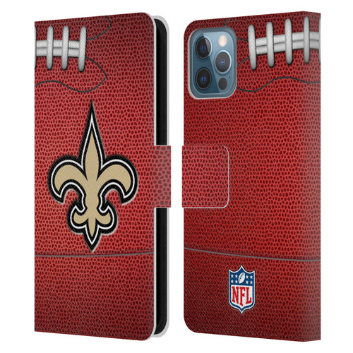 NFL New Orleans Saints Graphics Football Leather Book Wallet Case Cover For Apple iPhone 12 / iPhone 12 Pro