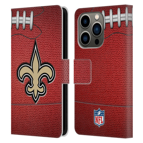 NFL New Orleans Saints Graphics Football Leather Book Wallet Case Cover For Apple iPhone 14 Pro
