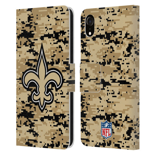 NFL New Orleans Saints Graphics Digital Camouflage Leather Book Wallet Case Cover For Apple iPhone XR