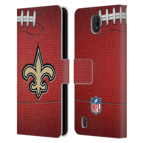 NFL New Orleans Saints Graphics Football Leather Book Wallet Case Cover For Nokia C01 Plus/C1 2nd Edition