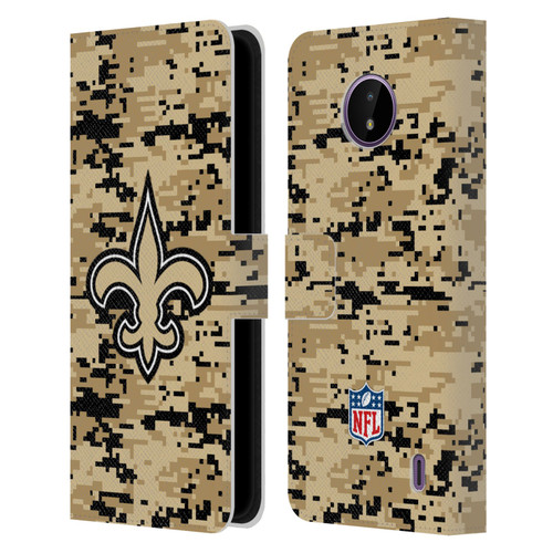 NFL New Orleans Saints Graphics Digital Camouflage Leather Book Wallet Case Cover For Nokia C10 / C20