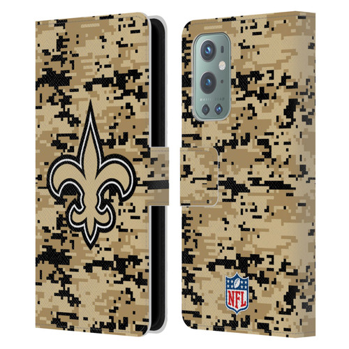 NFL New Orleans Saints Graphics Digital Camouflage Leather Book Wallet Case Cover For OnePlus 9